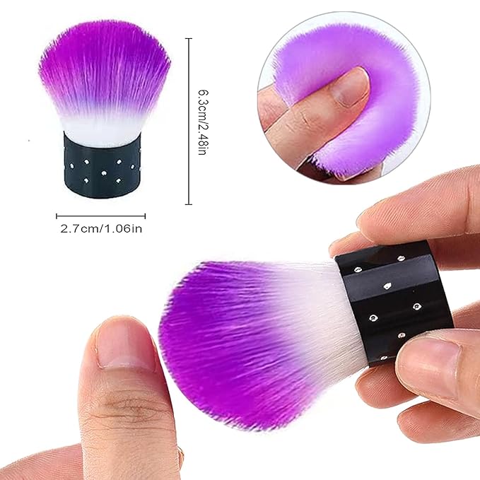 28Pcs Purple Handle Nail Art Brush Set - All-in-One Manicure Tool Kit with Cuticle Brush, Dust Brush, Liner Brush & Builder Gel Brushes for Salon & DIY Nail Art