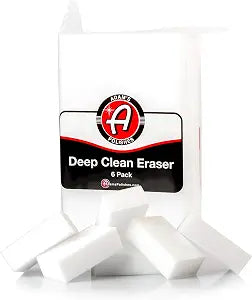 Adam's Polishes Deep Clean Eraser (6 Pack) Soft Abrasive Magic Car Interior Cleaner Foam Sponge for Leather, Vinyl & Pla