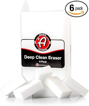 Adam's Polishes Deep Clean Eraser (6 Pack) Soft Abrasive Magic Car Interior Cleaner Foam Sponge for Leather, Vinyl & Pla