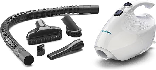 Simplicity Vacuums Flash Mini Handheld Vacuum with Attachments, Powerful Corded Hand Vacuum for Craft and Sewing Projects, Small Vacuum for Car Detailing, F1