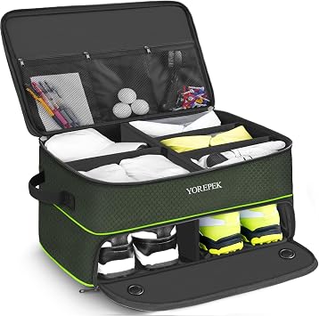 YOREPEK Golf Gifts for Men, 2 Layer Golf Trunk Organizer for 2 Pair Shoes