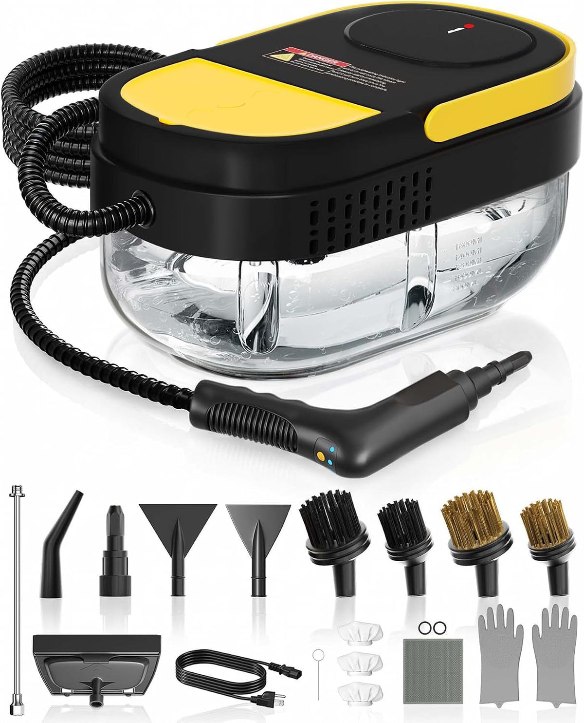 Steam Cleaner, 3 Level Adjustable Handle with 15 Accessories