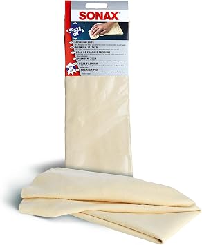 SONAX Premium Leather Chamois – Soft, Absorbent Car Drying and Detailing Towel for Automotive & Household Use | 416300