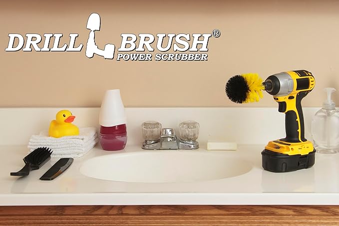 Household Cleaning Supplies - Bathroom Cleaning Accessories - Bath Mat Cleaner - Bathroom Brush - Tile Grout Cleaner - Bathtub Scrub Brush - Sink Cleaner - Toilet Scrubber - Shower Cleaning Brush