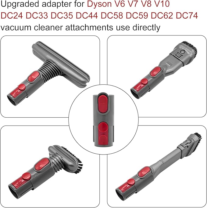 Attachments Tools Kit for Dyson V6 V7 V8 V10 DC16 DC24 DC33 DC34 DC35 DC39 DC44 DC58 DC59 DC62 DC74 Cordless Vacuum Cleaner, Home Cleaning Tools Brush Kit Accessories (5 PACK)