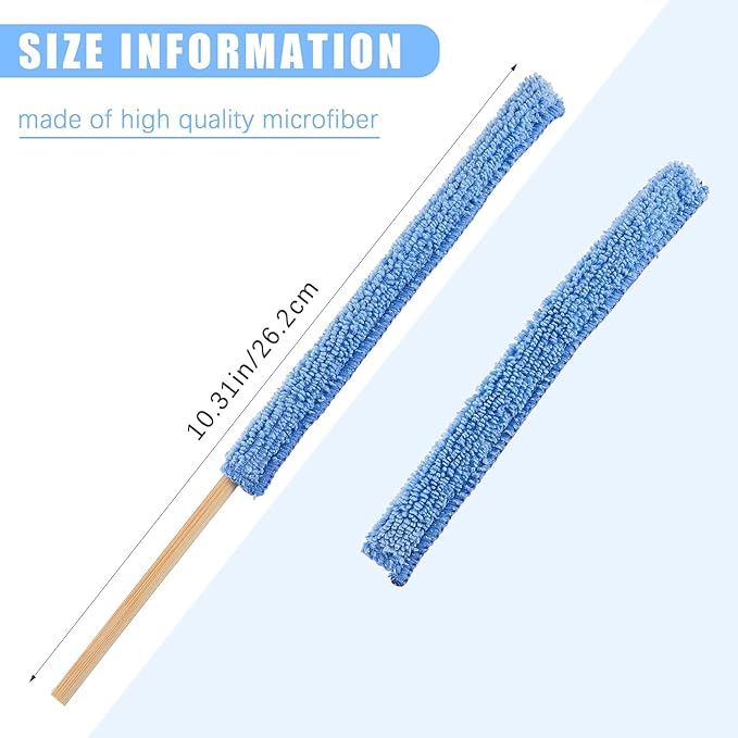 Honeydak 12 Pieces Microfiber Detail Duster Sticks Mini Duster Crevice Cleaning Tool Car Air Vent Cleaner Fan Cleaning Brush for Home Air Vent Window The Smallest Spaces