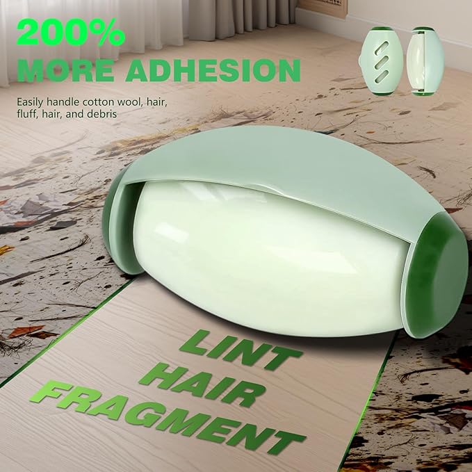 Portable Lint Roller, 2 Pack Travel Size Reusable Lint Rollers, Extra Sticky Small Lint Remover for Cat Dog Pet Hair and Clothes(Green)