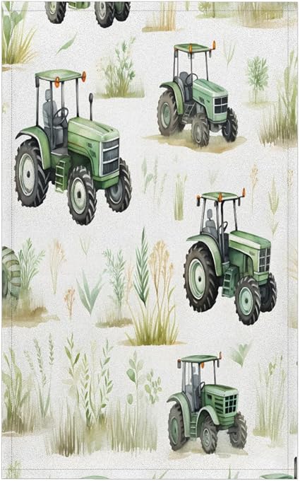Vintage Truck Kitchen Towels Green Farm Car Tractors Dish Towels Bar Absorbent Cleaning Tea Towel for Home Dining Restau