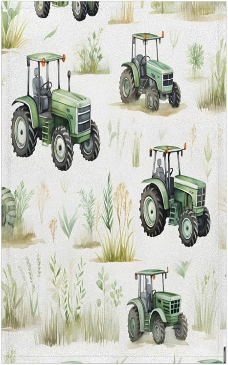 Vintage Truck Kitchen Towels Green Farm Car Tractors Dish Towels Bar Absorbent Cleaning Tea Towel for Home Dining Restau