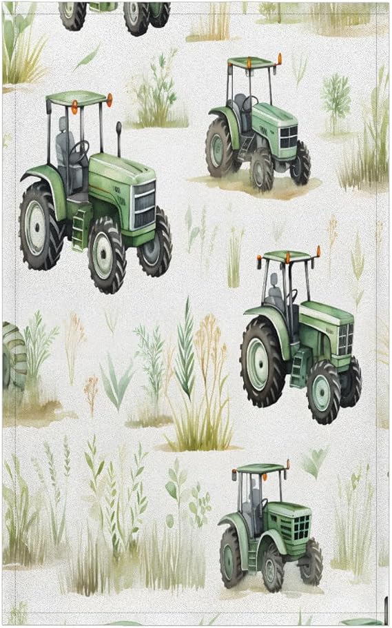 Vintage Truck Kitchen Towels Green Farm Car Tractors Dish Towels Bar Absorbent Cleaning Tea Towel for Home Dining Restau