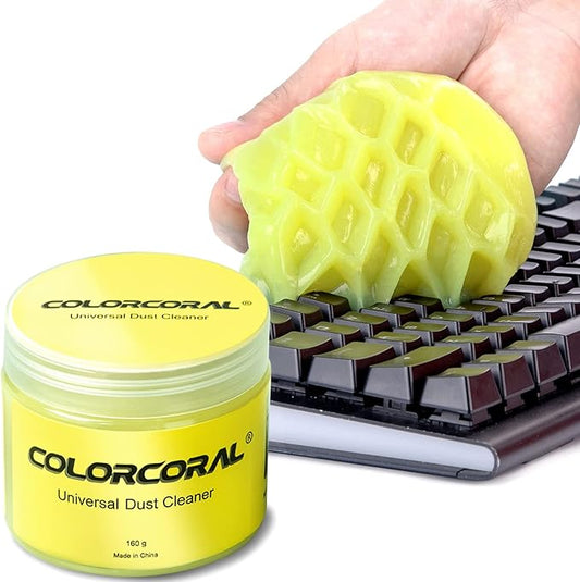 ColorCoral Cleaning Gel Universal Dust Cleaner for PC Keyboard Car Detailing Office Electronics Laptop Dusting Kit Computer Dust Remover, Computer Gaming Car Accessories, Gift for Men Women 160g