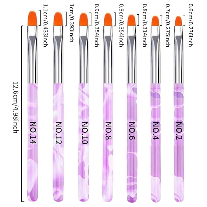 28Pcs Purple Handle Nail Art Brush Set - All-in-One Manicure Tool Kit with Cuticle Brush, Dust Brush, Liner Brush & Builder Gel Brushes for Salon & DIY Nail Art