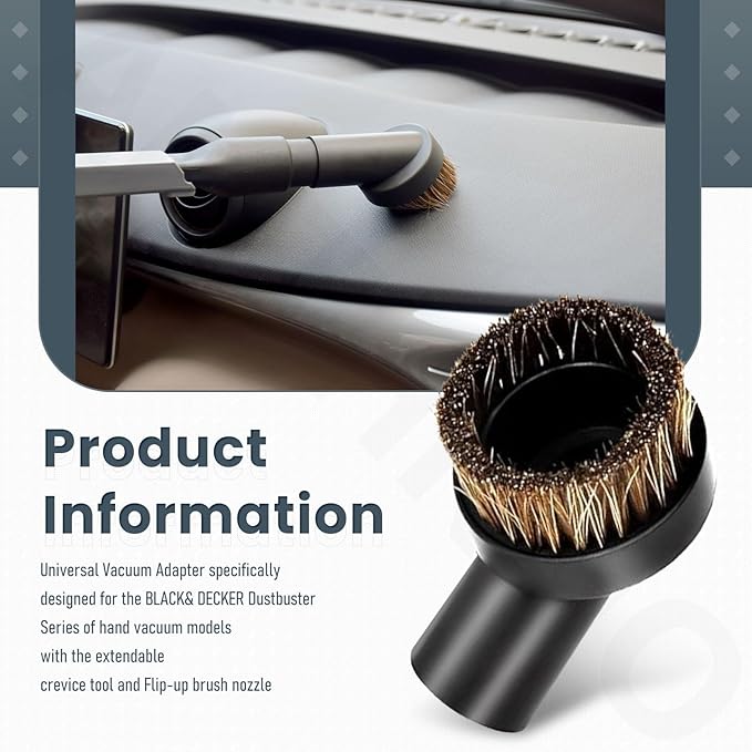 Universal Attachments Adapter Kit - Extendable Crevice Tool Dustbuster Accessories, Compatible with BLACK+DECKER Dustbuster, Fits Hand Vacuum Models with the Slim Nozzle and Extendable Crevice Tool.