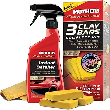 Mothers California Gold 3 Clay Bar Complete Kit, 3 80-gram Clay Bars, 07240