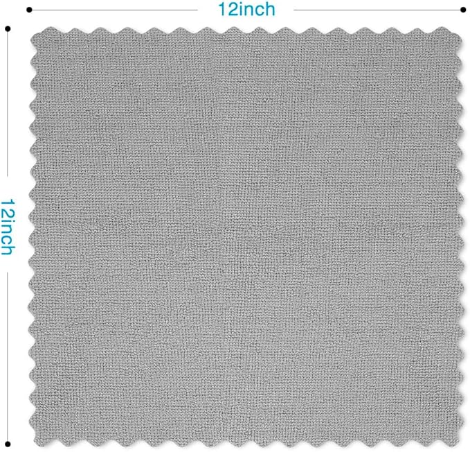 Orighty Microfiber Cleaning Cloth, 400 Pack Highly Absorbent Cleaning Rags, Household Cleaning Supplies, Reusable Microfiber Towels Lint Free Cloths for House, Kitchen, Car Care, 12x11 inch, Grey