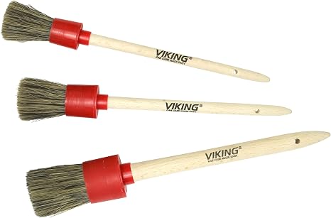 VIKING Car Detailing Brush Set for Exterior Car Cleaning, 3 Pack