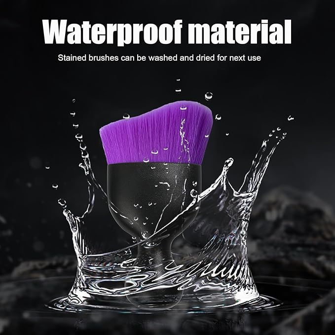 Ziciner Car Detailing Brush, Curved Soft Bristles Auto Removal Dust Collectors, Universal Vehicle Dashboard, Air Conditioner Vents etc Interior Cleaning Tool Accessory (Pure Purple)