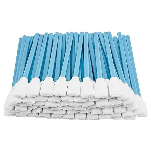 100 Pcs Professional Square Foam Cleaning Swabs – Dust-Free, Lint-Free Foam Swab Sticks for Printer Head Cleaning, Electronics, Car Detailing, Optical Equipment, and Precision Instruments