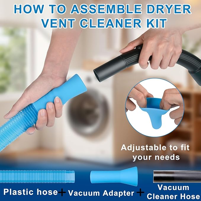 4 Pieces Dryer Vent Cleaner Kit‌ with ‌Lint Brush‌ – Professional ‌Dryer Vent Brush‌, ‌Flexible Cleaning Tools‌ for ‌Lint Trap‌, ‌Appliance Brush‌ & ‌Dryer Filter‌ Black