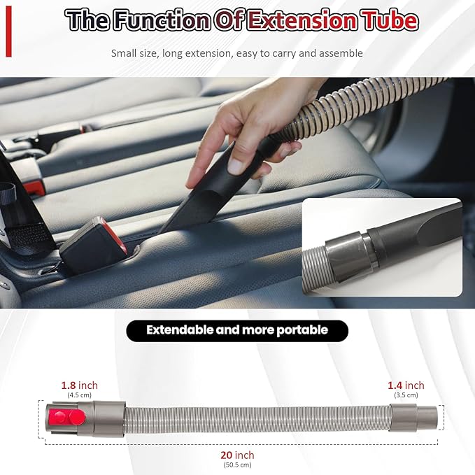 Attachments Kit for Dyson V7 V8 V10 V11 V15 Cordless Models, Furniture Cleaning Kit Vacuum Accessories 6-Piece Brush Replacement