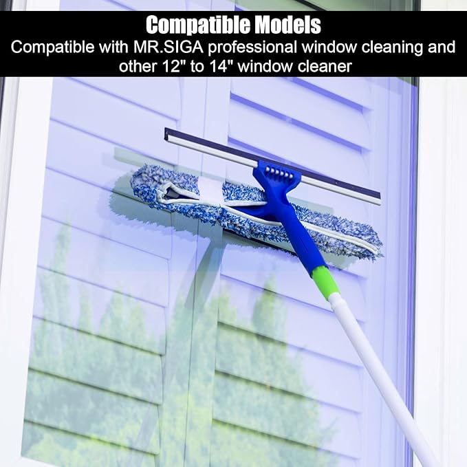 4 Pack Microfiber Window Cleaning Refill Replacement, 14" Reusable & Washable Squeegee Cloth Sleeve Compatible with MR.SIGA Window Glass Cleaning Tools Home and Office