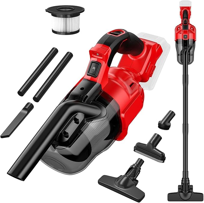 Cordless Vacuum for Milw-auke 18V Battery, Handheld Vacuum Cleaner Stick Vacuum Shop Vac for Home Car Hardwood Floor Carpet with Washable HEPA Filter 125AW(No Battery)