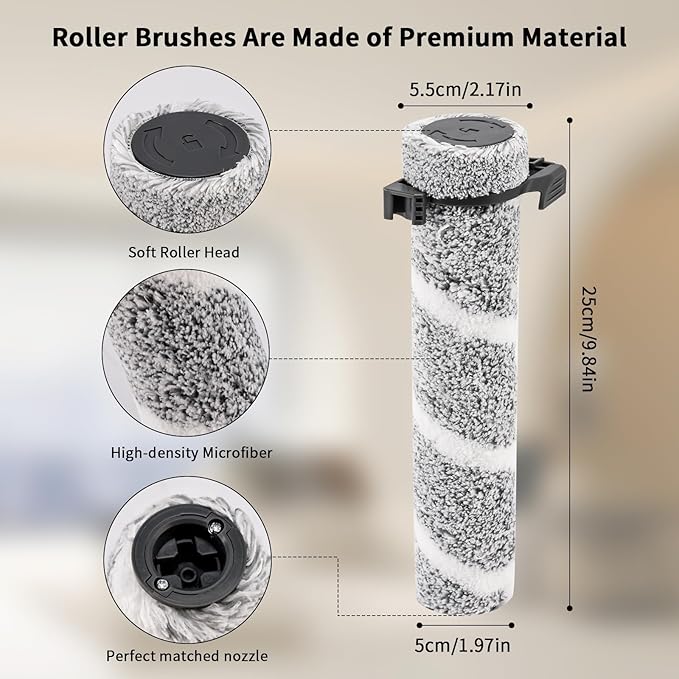 3930F 3933 3930 Roller Brushes & H13 Filters Replacement Kit for BISSELL CrossWave OmniForce Edge Cordless Cleaner - Includes 3 H13 Filters, 3 Brush Rolls, 1 clean Brush, Part No. 1640897, 1640066