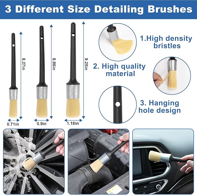 Windshield Cleaner Tool, 13Pcs Car Interior Cleaning Kit, Car Detailing Kit Interior Cleaner, Car Detailing Brushes, Car Cleaning Gel, Inside Cleaning Supplies Accessories for Women Men