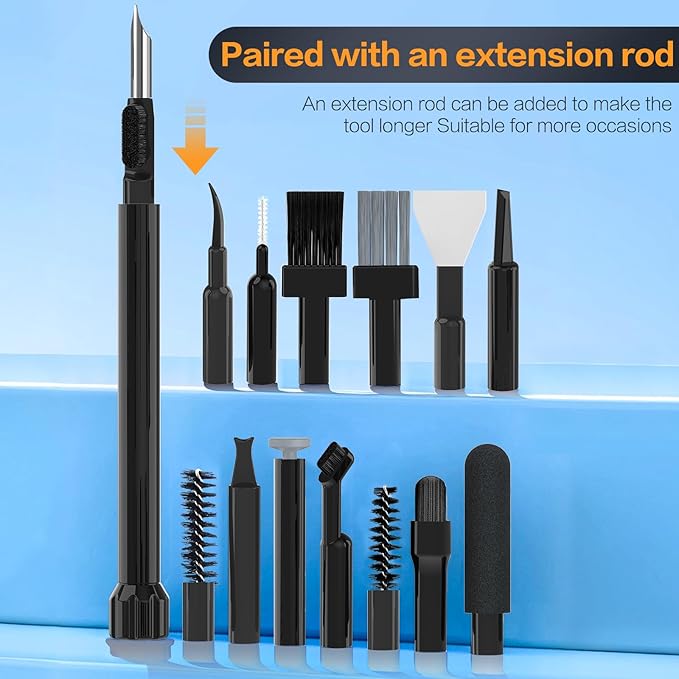 34-in-1 for iPhone Cleaning Kit, Sunoyar Airpods Cleaning Kit Multi-Functional, Laptop Cleaning Kit with Portable Storage Case for iPhone Charging Port USB C Cell Phone Android Keyboard Earbud Black