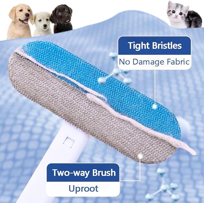 Pet Hair Remover for Furniture, Reusable 17-Inch Multifunctional Cat and Dog Hair Removal Tool for Couch, Carpet, Bedding, Car Seats