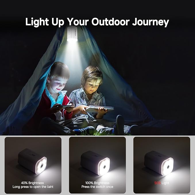 Portable Electric Mini Air Pump for Inflatables-Camping (SOS) Light,5 Universal Nozzles,Carabiner Clip,2400mAh Rechargeable-Fast Inflate/Deflate Pool Float/Air Mattress Bed/Vacuum Bag Home Storage