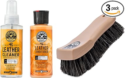 Chemical Guys SPI_109_04B Leather Cleaner and Conditioner Complete Leather Care Kit (2 - 4 fl oz Bottles) with ACC_S95 L