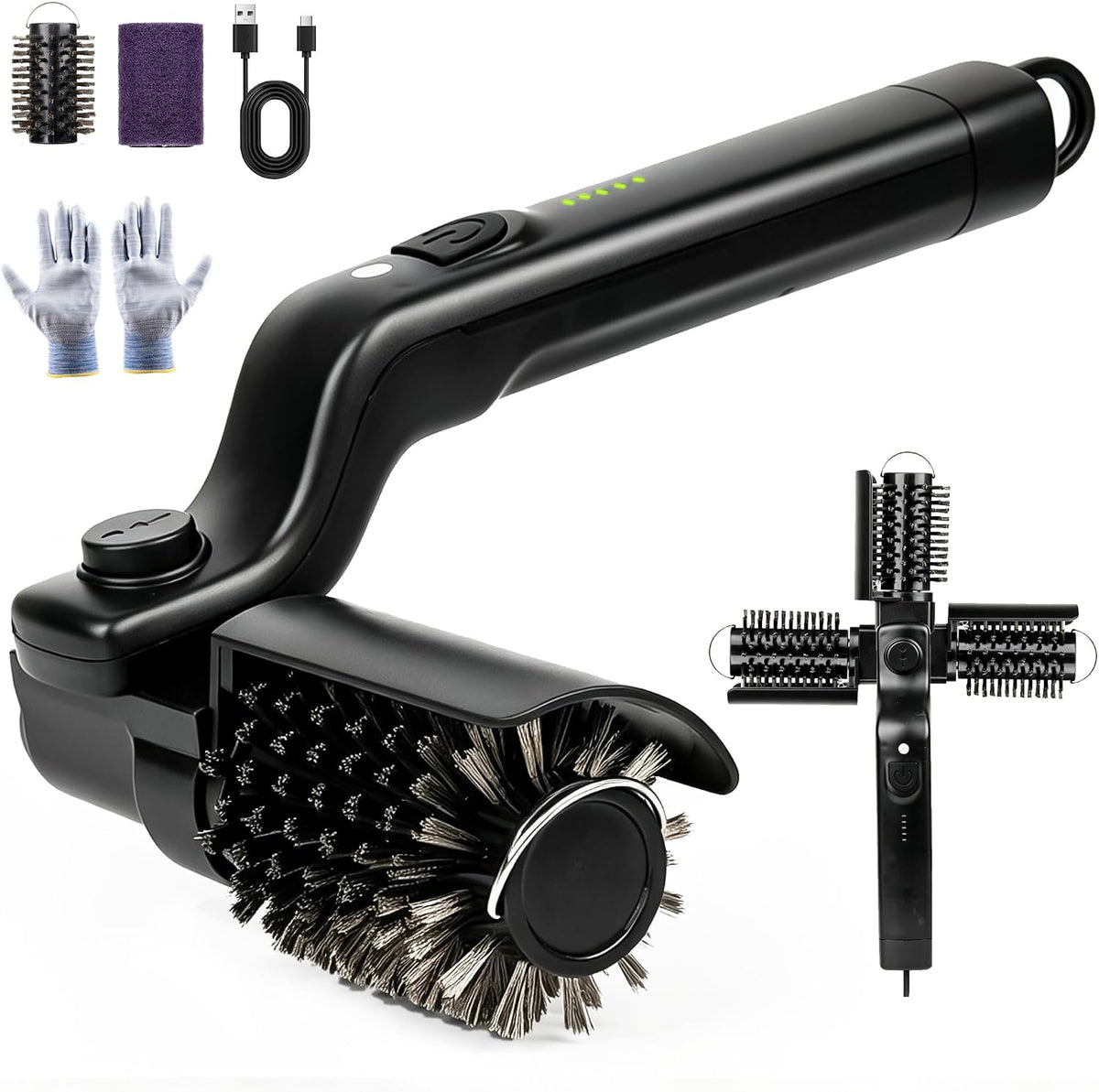 Grill Brush, Electric BBQ Grill Cleaner with 3-Speed Motor