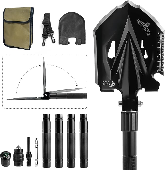 Zune Lotoo Tactical Survival Shovel Multitool Small Camping Shovel Folding