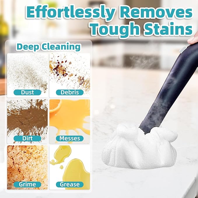 LOVECO Small Microfiber Bonnets (Triangle) Compatible with Dupray Steam Cleaner, McCulloch, awasky, etc, Reusable Washable Steam Cleaner Accessories for Multi-Surface, Soft Microfiber Cloths (5 Pack)