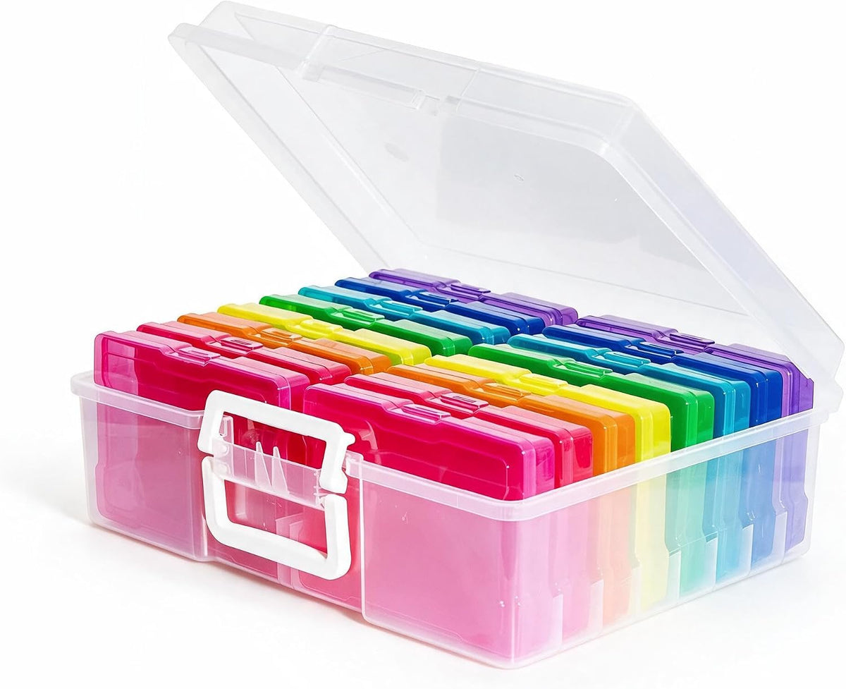 Photo Storage Boxes with Handle, Photo Organizers and Storage