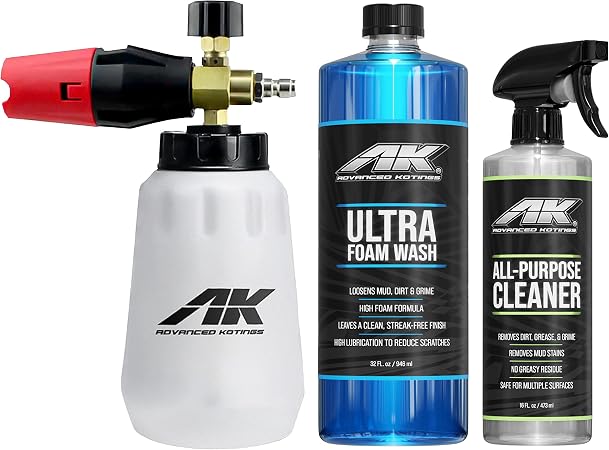 Advanced Kotings Foam Cannon, Ultra Foam Wash, and All-Purpose Cleaner | Detailing & Washing Kit for Cars, Trucks, Motor