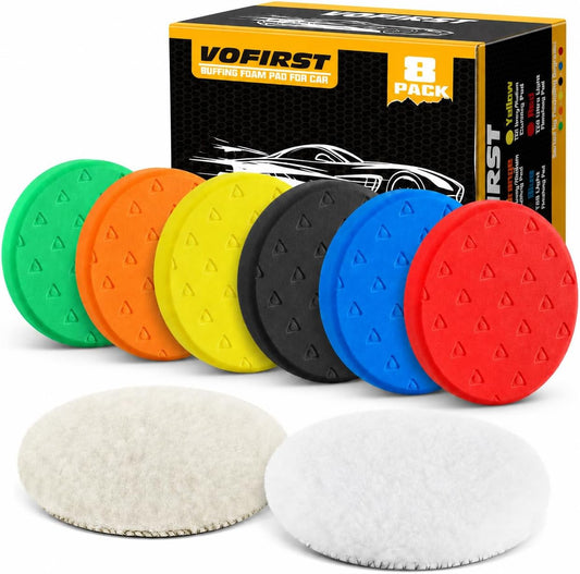 8 Pcs Buffing Pads, Polishing Pad 5.5 Inch 138mm for 5 Inch Backing Plate