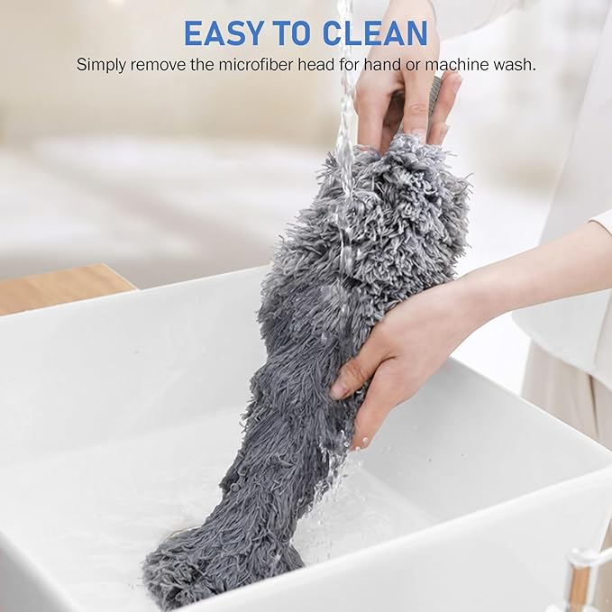 SetSail Dusters for Cleaning 100-inch Extra-Long Gap Duster with Extension Pole Bendable Microfiber Head Washable Ceiling Fan Cleaner Duster for High Ceilings, Floor