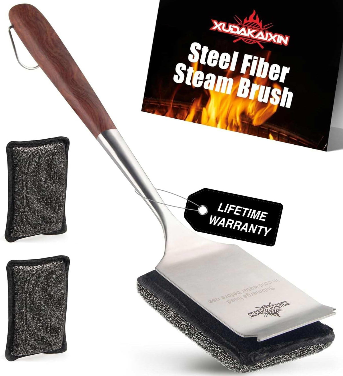 Grill Brush Bristle Free – Steam Cleans Burnt Grease Fast