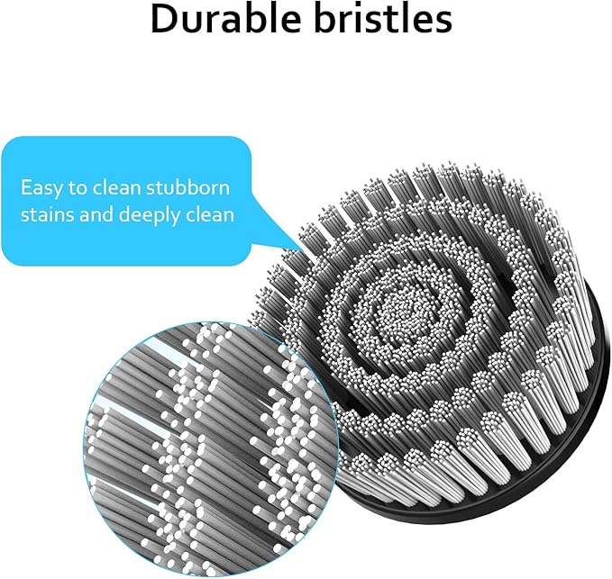 TUYU Replaceable Brush Heads Electric Spin Scrubber,4 Pack Brush Heads & 4 pcs Extra Brushes Kit, Cordless Spin Scrubber Power Cleaning Brush for Bathroom Floor