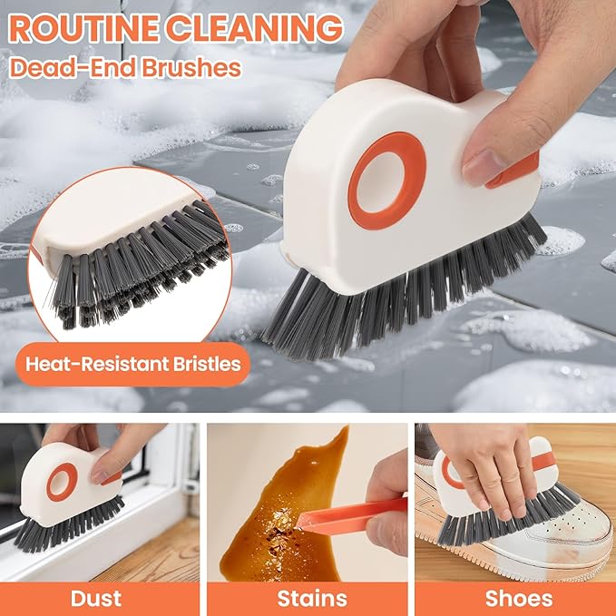 Cleaning Brushes with Hard Bristle Crevice Brush (M, Count, 8)