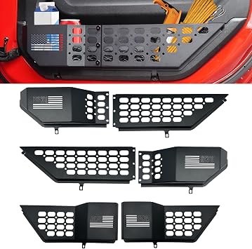 Metal Front and Rear Door Pocket Storage for Jeep Wrangler | Door Pocket for Wrangler JL/JLU 4XE (2018-2025) & Gladiator