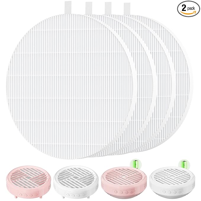 4 Pack HPro Nail Dust Collector Replacement Filter Compatible with MelodySusie Nail Dust Collectors, Models HPro/SProR, Attach 99% of Nail Dust, Reusable and Easy to Clean Nail Tool, White