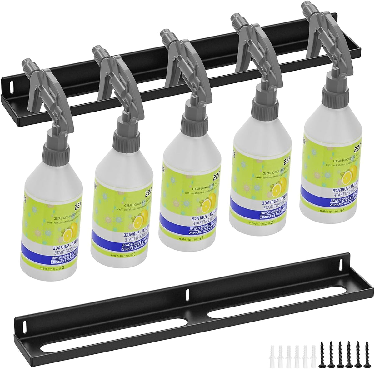 2Pcs Metal Spray Bottle Holder Wall Mount Car Detailing Garage Storage Rack