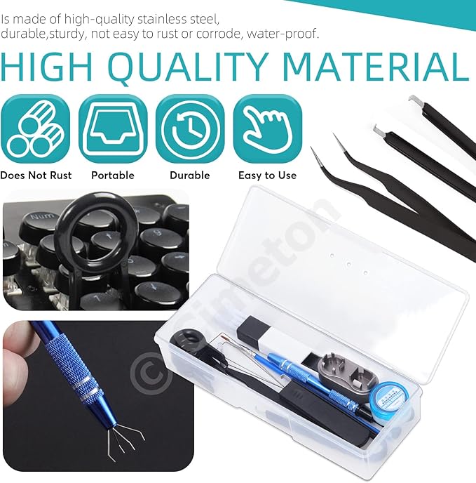 13Pcs Keyboard Lube Kit Keyboard Tools with Tweezers Keycap Puller Remover, Switch Opener, Switch Puller, 4-Claw Grabber, Grease and Lube Brush Cleaning Brush for Mechanical Keyboard