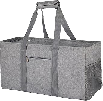 Extra Large Utility Tote Bag with Lid - Reusable Grocery Bags Foldable