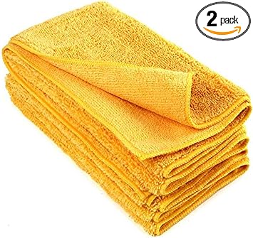 Buffalo Industries (65004) 20" x 20" Ultra Absorbent Non-Linthing Extra Plush Microfiber Cloth Detail Towels - Ideal for