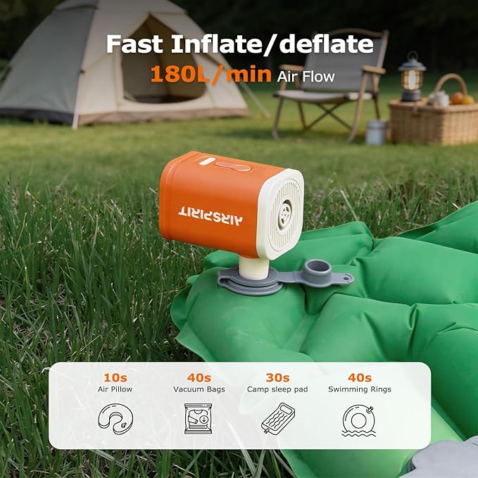Mini Portable Electric Air Pump for Inflatables, Air Mattress Pump Rechargeable Fast Inflate/Deflate Pool Floats/Sleeping Pad/Camping Gear/Travel & Home Storage Vacuum Bags