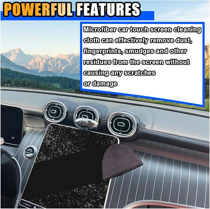 Triangle Car Touch Screen Cleaner Cloth, Microfiber Cleaning Pad Car Cleaning Wipes, Vehicle Screen Cleaner Tool Car Interior Cleaning Cloth for Car Dashboard Display Electronic Devices (Triangle)